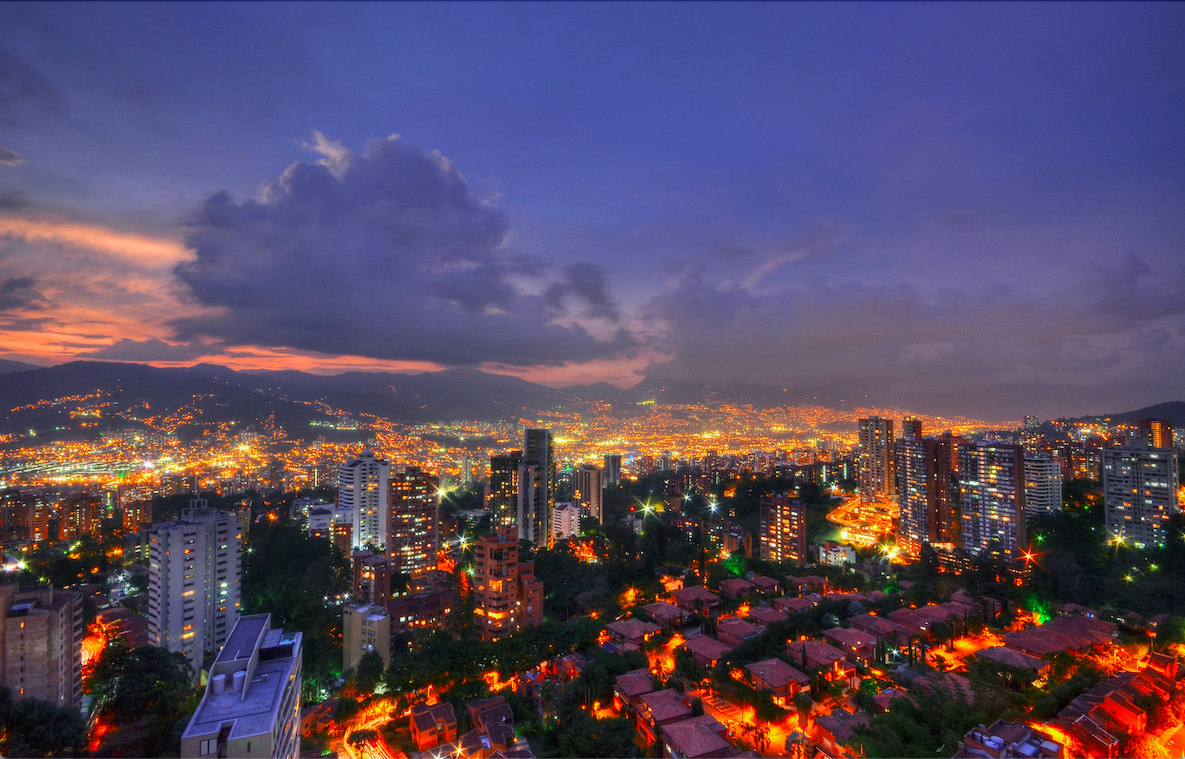 Skyline of El Poblado in Medellín Colombia for FBI background check services